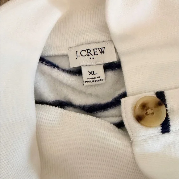 J. Crew White Sweater with Button Accent - Picture 2 of 3